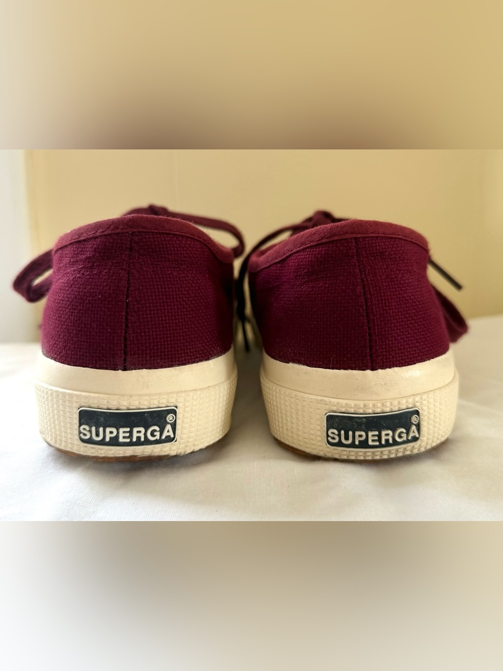 Superga 2750 Cotu Classic Low Top Lace Up Burgundy Sneakers - Picture 7 of 8